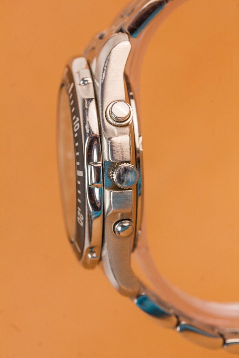SEIKO プロスペックス スピードマスター クロノグラフ Y182–6F00 SEIKO PROSPEX Y182-6F00 7T32 SBCL001 Alarm Chronograph Black
