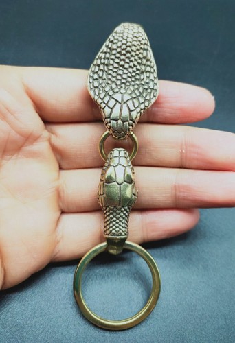Brass Snake Keychains Man Belt Clip Hook Car Keyrings Key Holder - Picture 6 of 11
