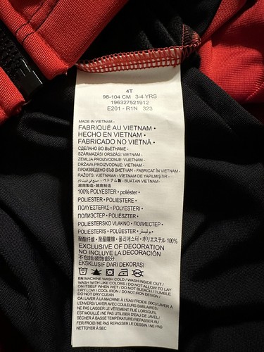 Nike Sweat Suit, Size 4T, Red, Black, Polyester, Full Zip Jacket, 2 Piece Set - Picture 5 of 5