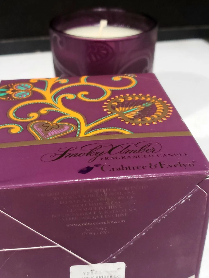 NUEVO EN CAJA Crabtree & Evelyn AMBAR AHUMADO Fragancia Hogar Perfumada Vela 50 HORAS Foto 4 de 4