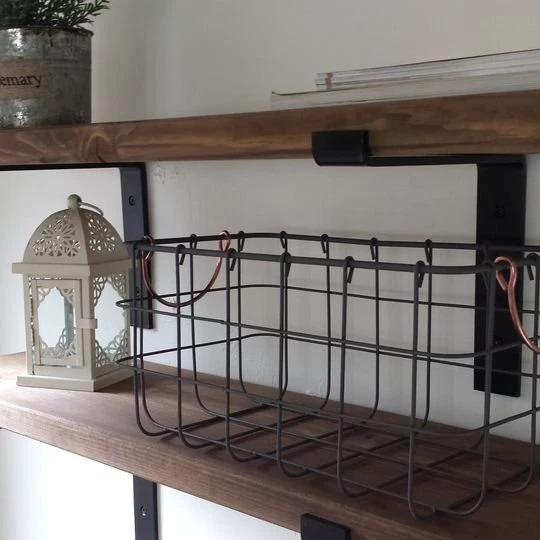 Wooden Shelves - Rustic Industrial Scaffold Board With Wall Brackets - Handmade - Image 3 of 4
