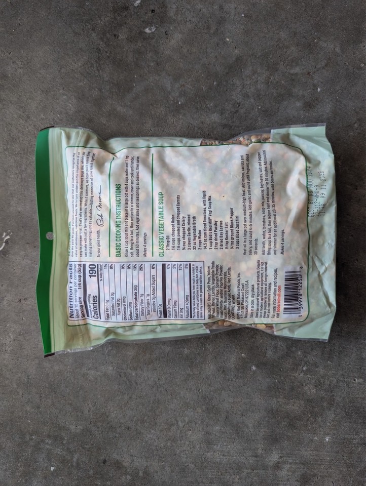 Bob's Red Mill Vegetable Soup Mix 28 Oz Expiration 11/08/2024 Brand New