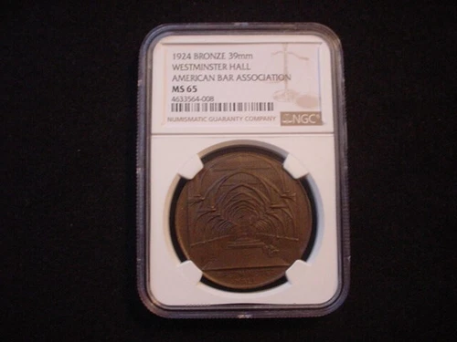 American Bar Association 1924 Visit To England Commemorative Medal, NGC MS-65