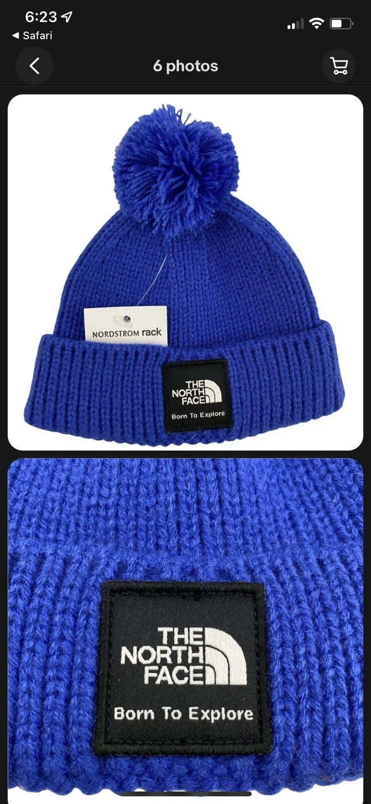 The North Face Baby Box Logo Pom Beanie, TNF Blue, 2XS (Newborn)