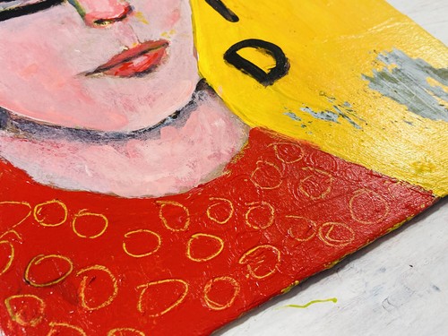 Woman Portrait Painting Bad Hair Day Stupid Haircut Original Outsider Art - Picture 5 of 16