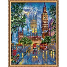 Bead Embroidery Kit London Lights Beaded stitching Beadwork DIY Abris Art