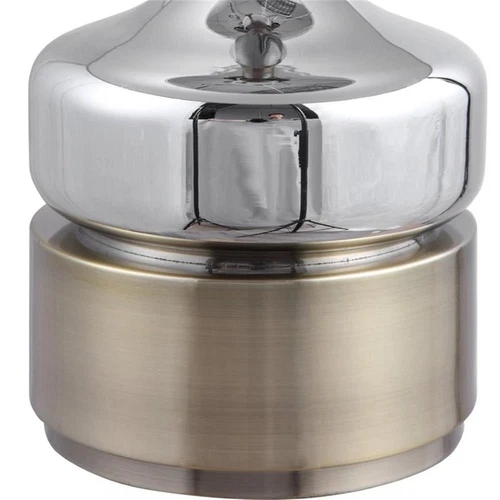 Uttermost Como Mid-Century Metal and Fabric Table Lamp in Chrome/Brass - Picture 6 of 7