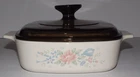 Corning Ware Symphony Covered Casserole Brown Pyrex Lid A-1-B  1 Liter Lid A-7-C