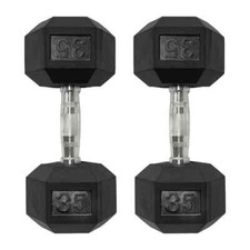 NEW COATED RUBBER HEX DUMBBELLS select-weight 5, 10,15, 20, 25,30 SET LOTS L K 