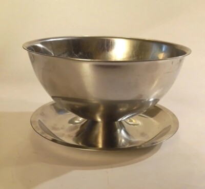 MCM GENSE Sweden Stainless Steel 5.5'' Serving Bowl With Underplate, 18-8  50c1