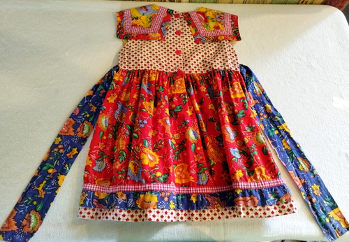 Vintage 1990s ZYNO Kids 100% Cotton India 5 Year Dress Beautiful Bold Colors! - Picture 11 of 23