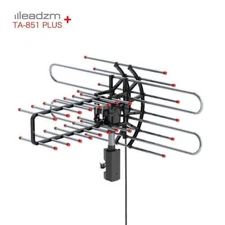 Leadzm 480 Miles Digital Video Outdoor TV Antenna Amplified HDTV 1080P Remote
