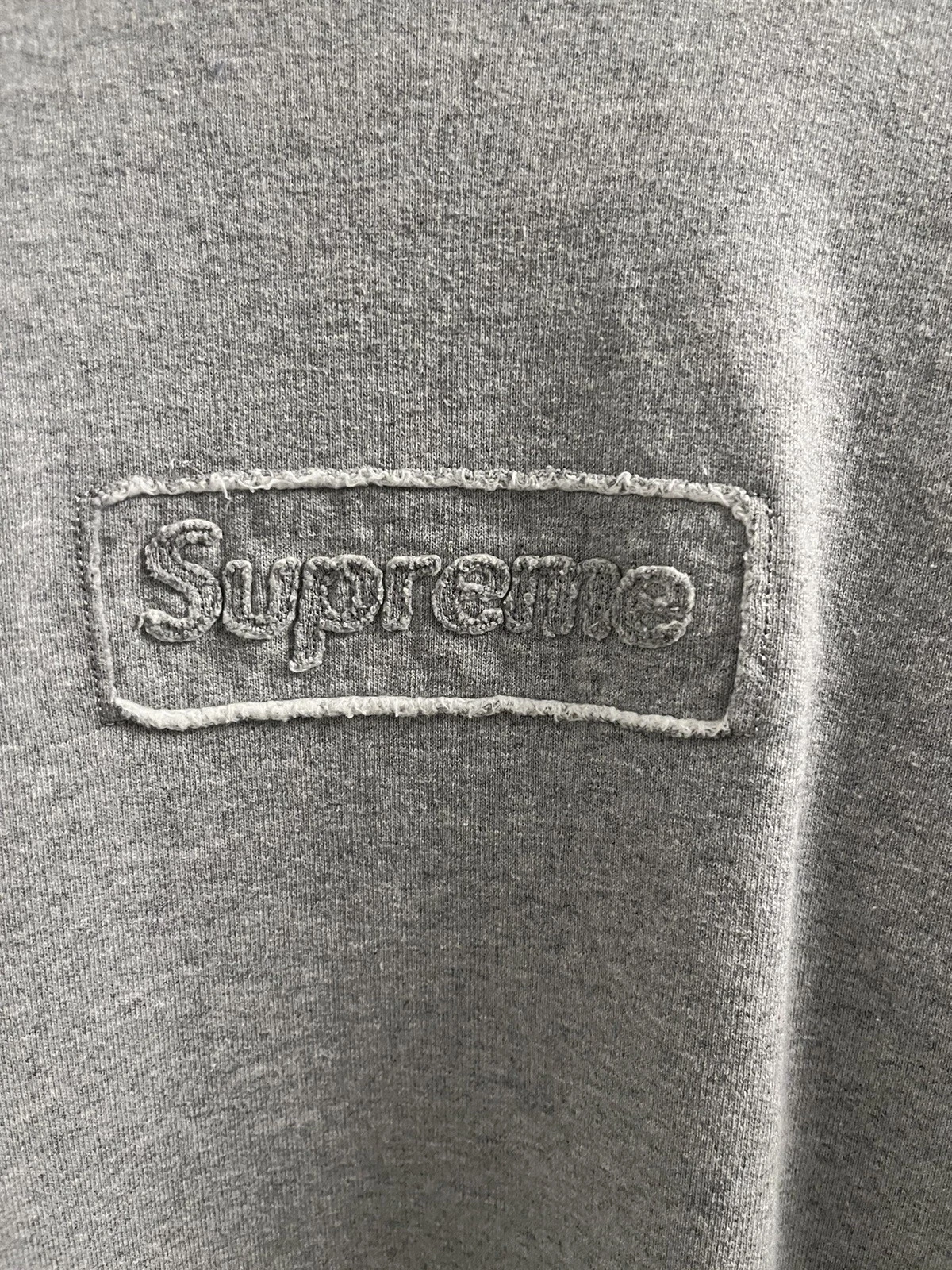 ⭐️ Logo Supreme Grey Box Col Rond Découpé BL Taille Medium 100% Authentique ⭐️