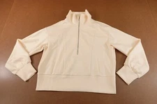 Anrabess Womens Size Small Oversized Apricot 1/2 Zip Pullover Sweatshirt New