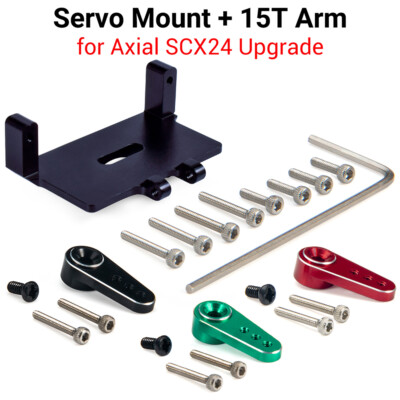 Green Aluminum Servo Mount & Horn Kit For Axial SCX24 Crawler - Fits Emax ES08MA II Servo, CNC Machined Upgrade Parts - View #13
