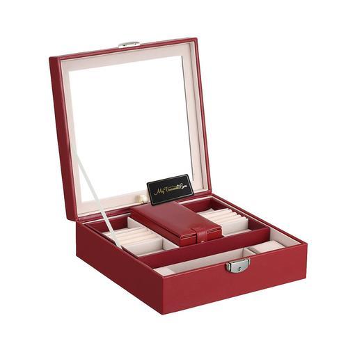 PU Leather Multi Small Boxes Inside Jewelry Cosmetic Storage Organizer Box - Picture 9 of 14