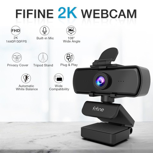 Webcam PC 2K QHD visioconférence K420 1440p grand angle, micro intégré - Photo 2/7