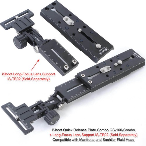 160mm Combo Quick Release Plate for Fluid Hydraulic Tripod Head Sachtler FSB 10T - Foto 7 di 11