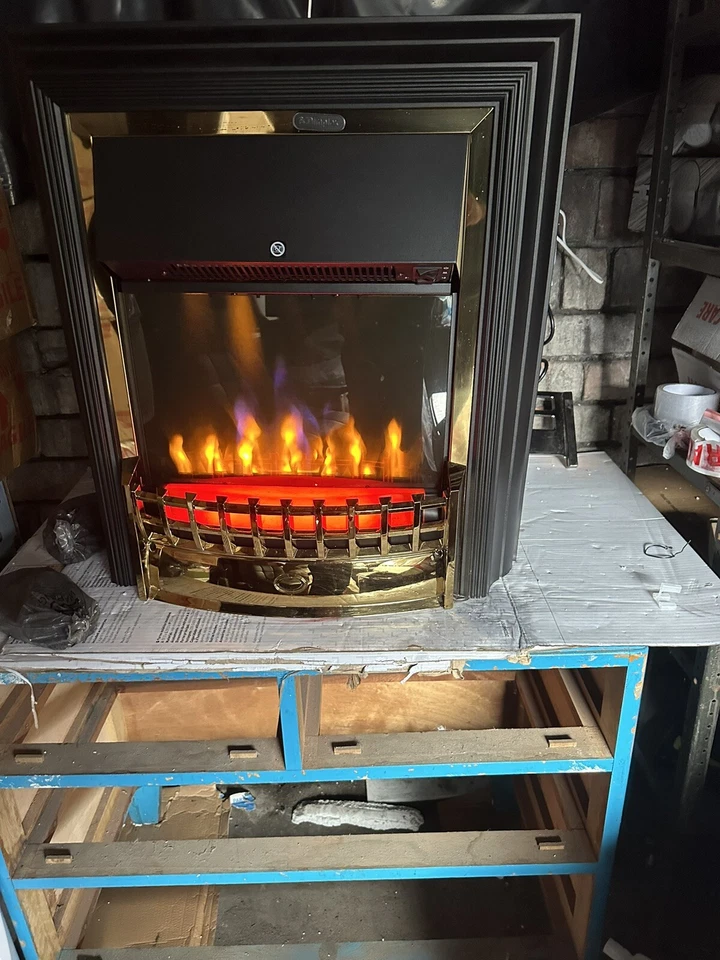 Dimplex CHT20X-BR Cheriton Deluxe Brass 2kW Freestanding Optiflame Electric Fire - Image 4 of 4