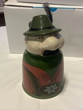 Original Gerzit Gerz Lided Beer Stein Man W/Mustache German Vintage