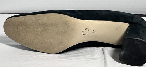 Nine West Navy Suede Leather Heels All Leather Upper 3” Heel Size 9 M. - Picture 7 of 8