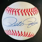 Pete Rose Signed Autographed Baseball w/ COA Display Stand All-Time Hit King