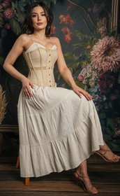 Heavy Duty Overbust Waist Trainer Mesh Corset Tight Lacing Steel Boned Corset