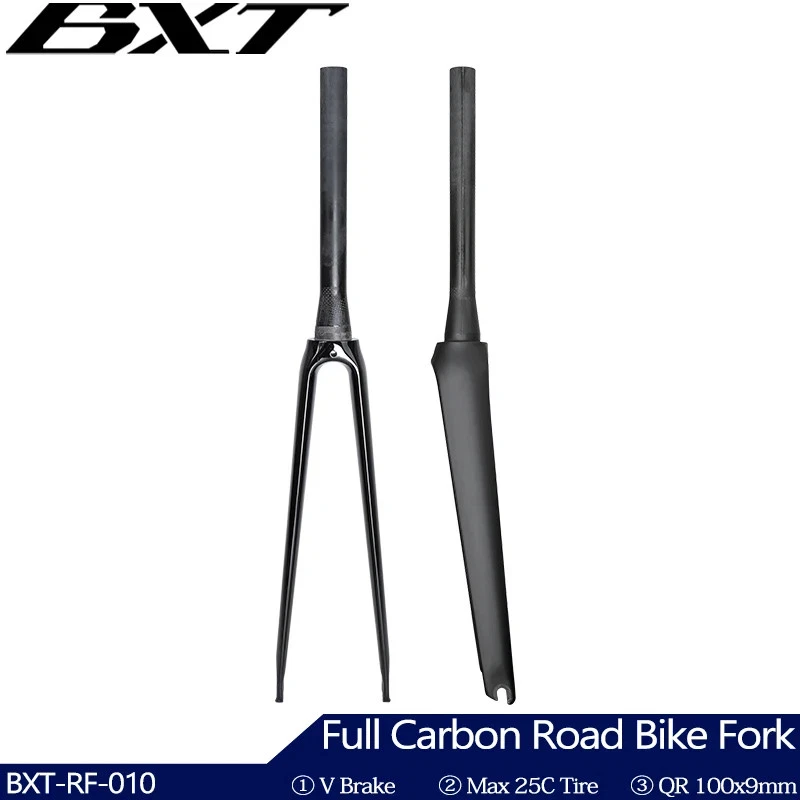 Hard Fork Full Carbon Fiber Road Front Fork V Brake 700C Tapered Tube 39.8mm - Image 2 of 4