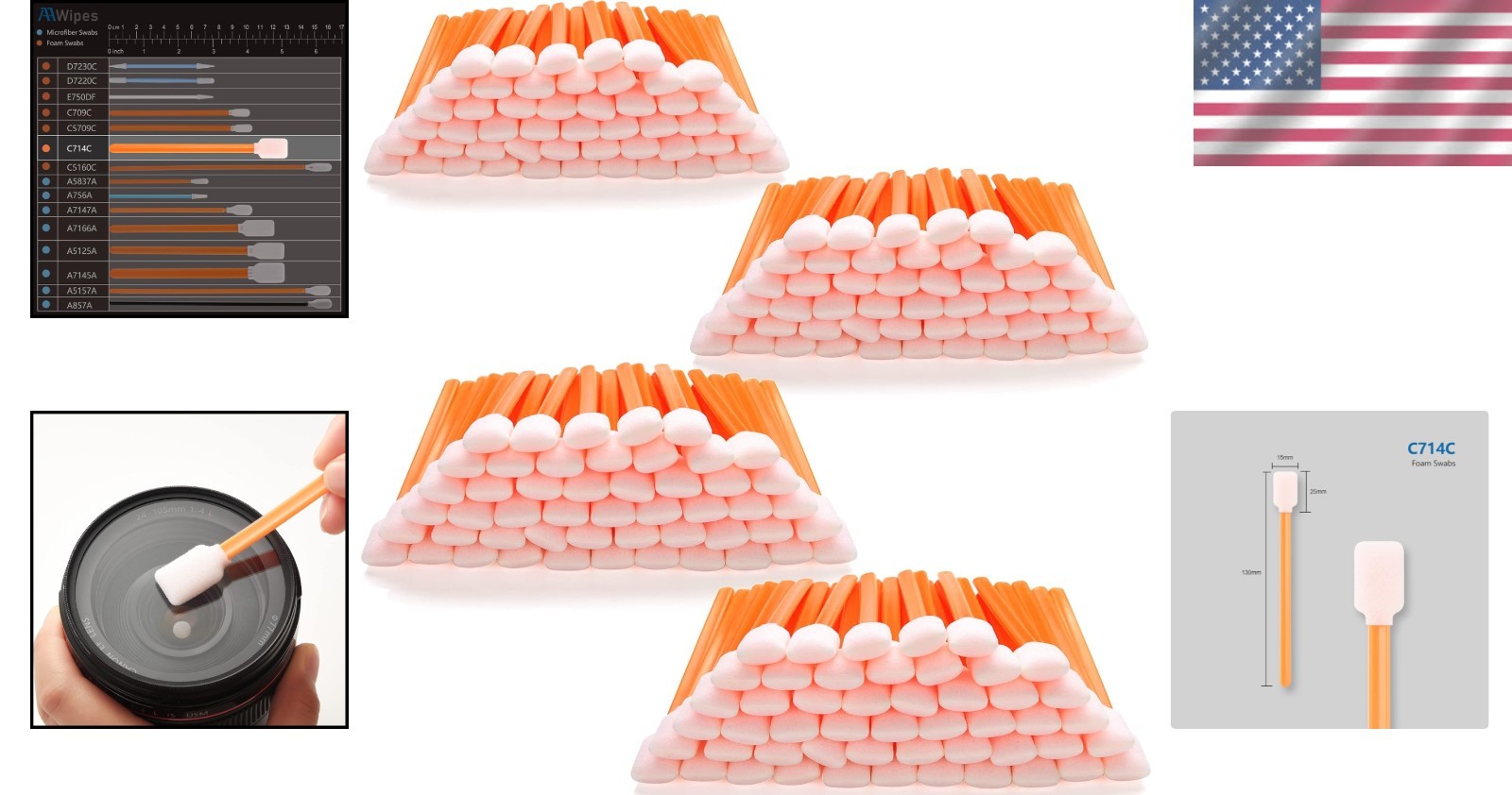 Versatile 200 Pack Foam Cleaning Swabs 5.25" - Perfect for Sensitive Equipment