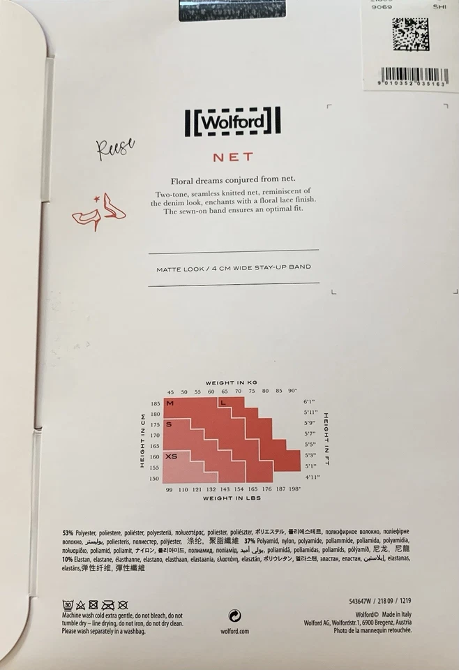 Wolford - Diseño de encaje Reese Stay-ups - Nuevo con etiquetas - talla mediana - color negro/ceniza Foto 2 de 2