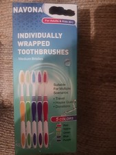 Navona 24 Pack, Premium Individually Wrapped Toothbrushes, Medium Soft Bristles