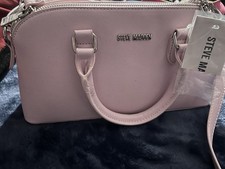 Steve Madden Pink Satchel Top Handle Bag with Zipper Logo Charm Inner Pockets