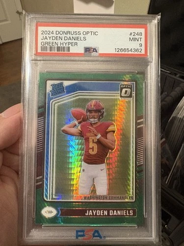 2024 Panini Donruss Optic Jayden Daniels #248 Green Hyper Prizm PSA 9