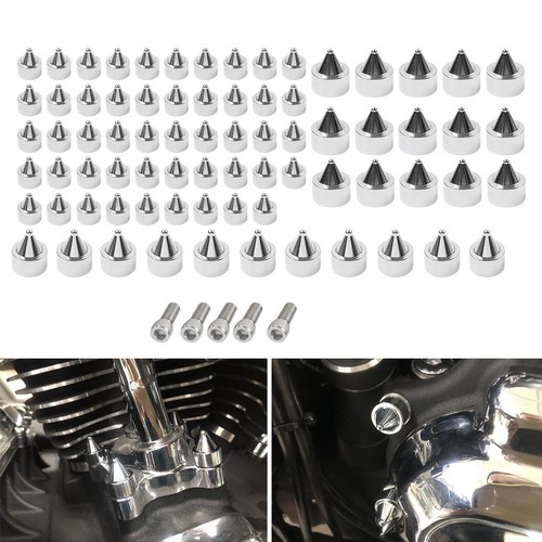 CNC Spikes Chrome Bolt Topper Caps For Harley Touring Electra Street