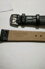 Cinturino di ricambio In Pelle Nera da 20mm,Fibbia Acciaio,Per orologi Longines 