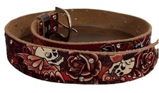 Vintage Ed Hardy Belt Love Kills Slowly Skulls Roses Rhinestones Y2K Size 29  