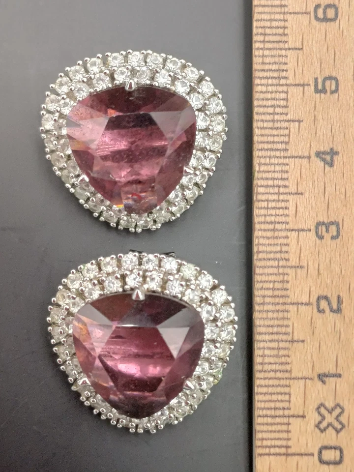 ORECCHINI CLIP CON STRASS E AMETISTA - Immagine 2 di 4