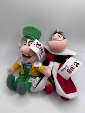 ALICE IN WONDERLAND Mad Hatter  Queen of Hearts The Disney Store Plush Bean