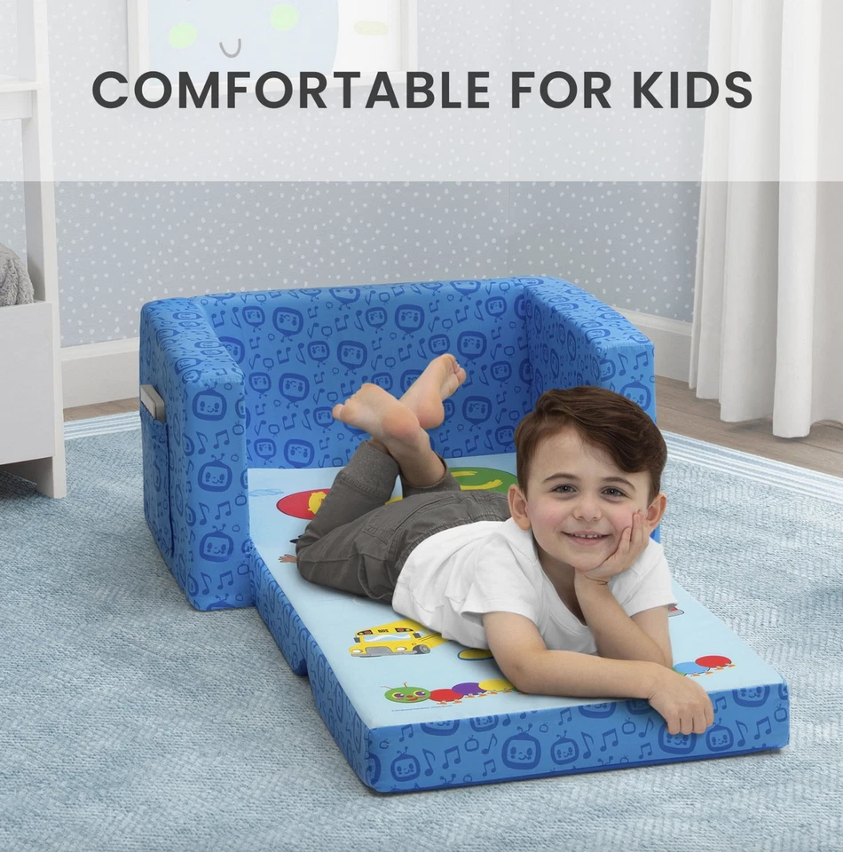 Sofá tumbona abatible CoComelon 2 en 1 para niños de Delta Children Foto 3 de 3