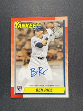 2025 Topps Series 2 1990 35th Auto Ben Rice RC #90B2-BRI Gold 7/50 Yankees KE21