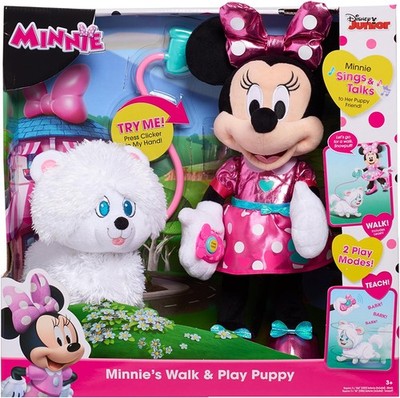 Disney Junior Minnie Mouse Walk & Play Puppy Interactive Toy Lights Up Sings 3+