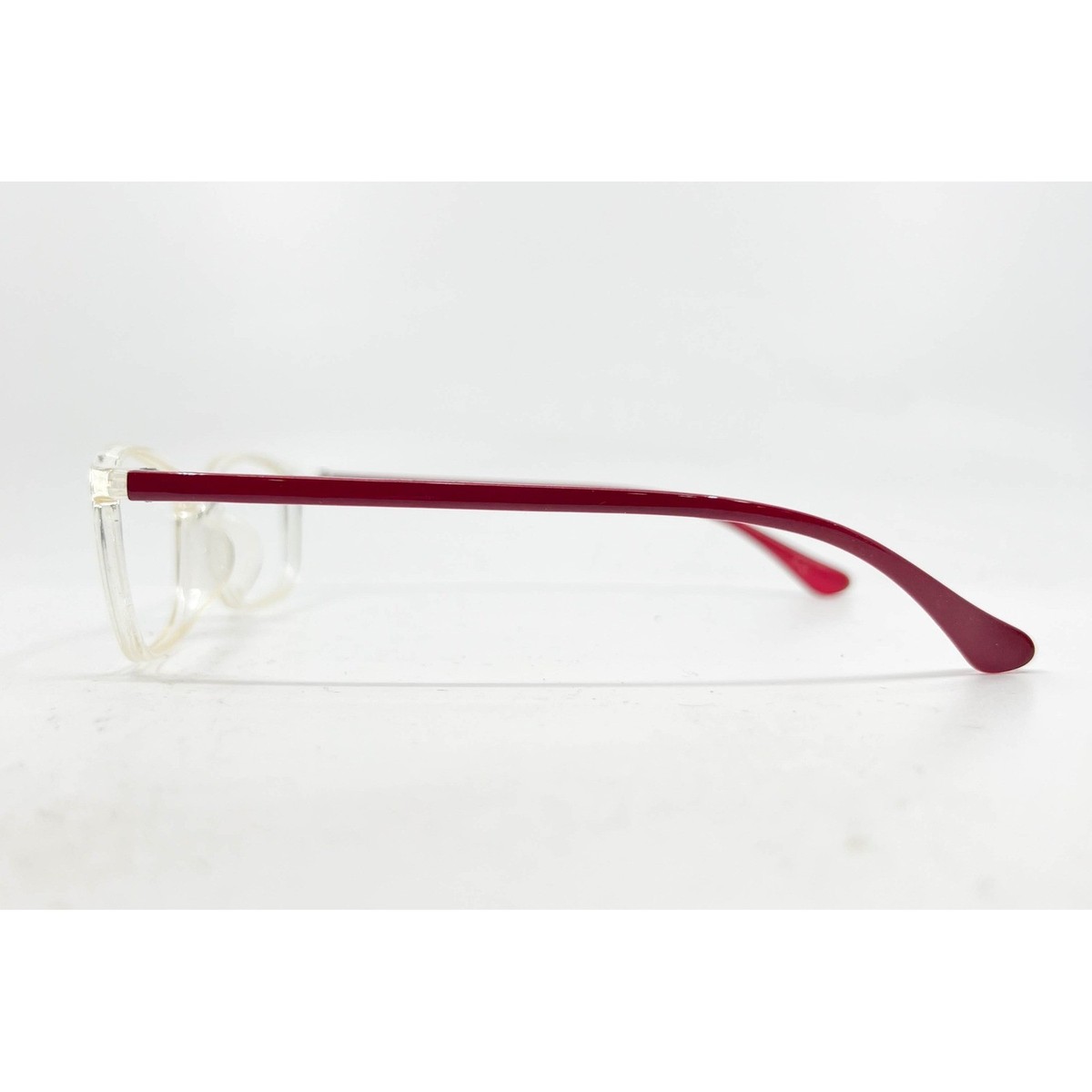 Zenni Optical 28707 Womens Clear Red Rectangular Eyeglasses Frames View 3