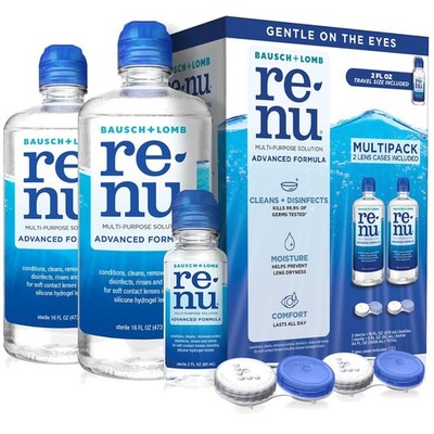Multi-Purpose Lens Solution Pack, 16oz x 2 + 2oz Travel Size