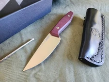 Boker Daily Knives AK1 Fixed Blade Knife 3.11' RWL-34 Redstone Richlite Handles