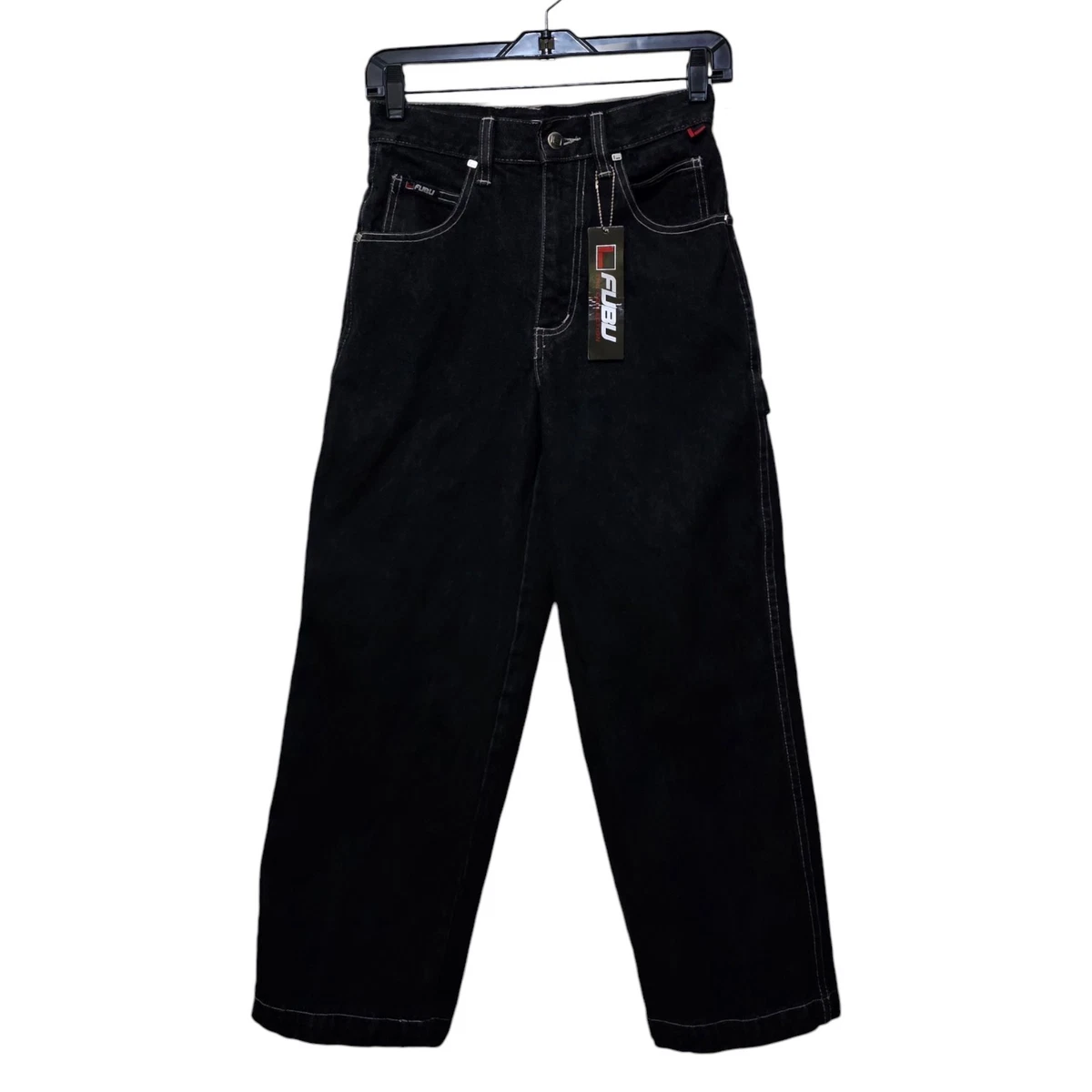 レア 90s FUBU black baggy denim B-boy BIG FUBU Jeans for Boys for sale | eBay
