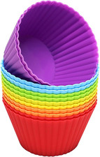 12 Pack Extra Large Silicone Cupcake Muffin Cups Reusable Jumbo Baking Cups