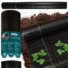 Alfombra de jardín no tejida para malezas 2x25 m 90 g tela no tejida para mal...