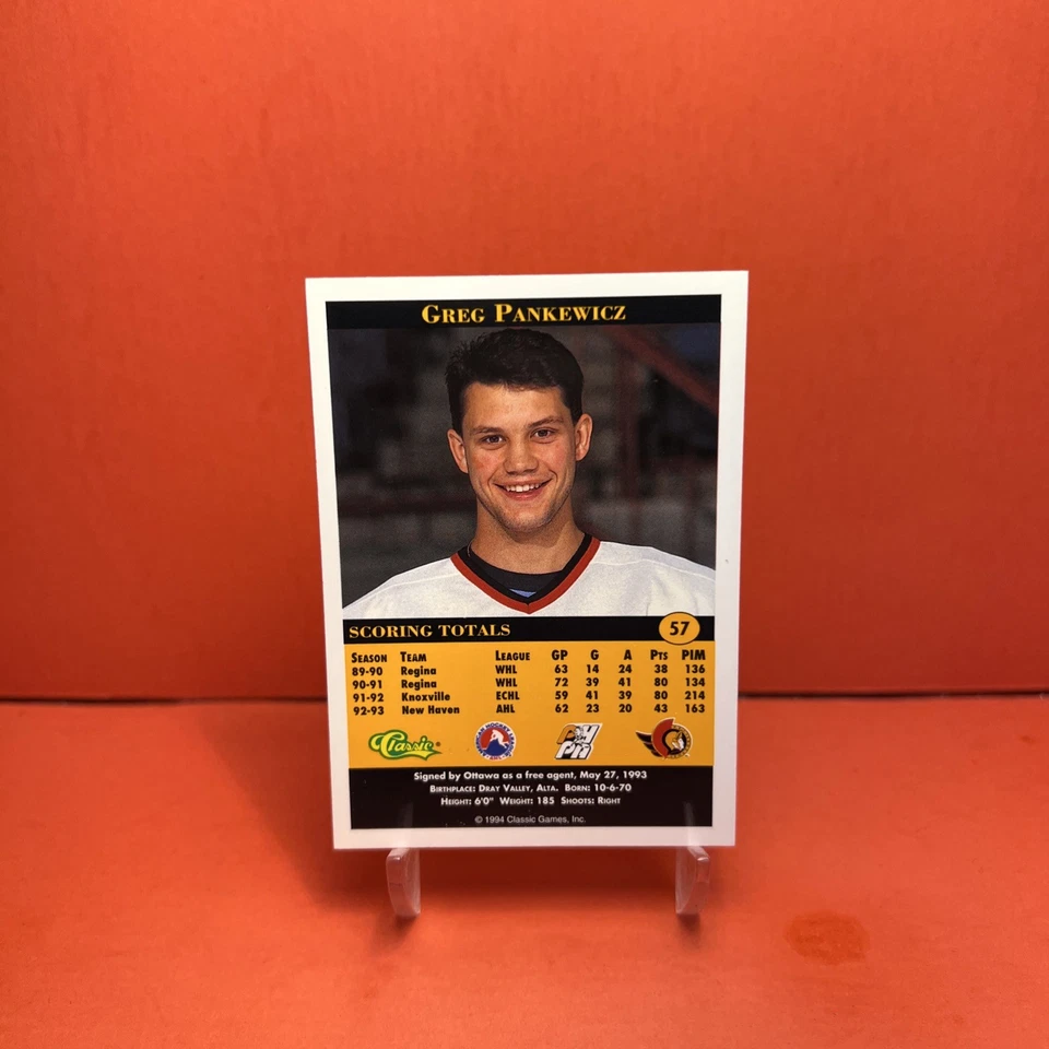 1994 Classic Pro Hockey Prospects Greg Pankewicz #57 VG🦄 - Image 2 of 2