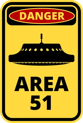 Area 51 Alien Abduction UFO Sign Self Adhesive Vinyl Sticker