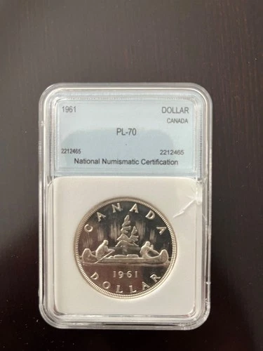 1961 canadian silver dollar PL-70